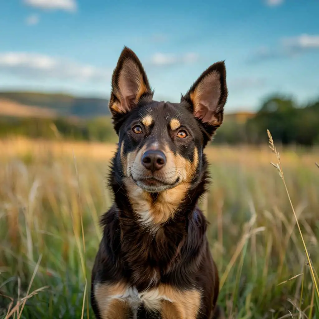 Healthy dog eating raw food showing improved coat condition