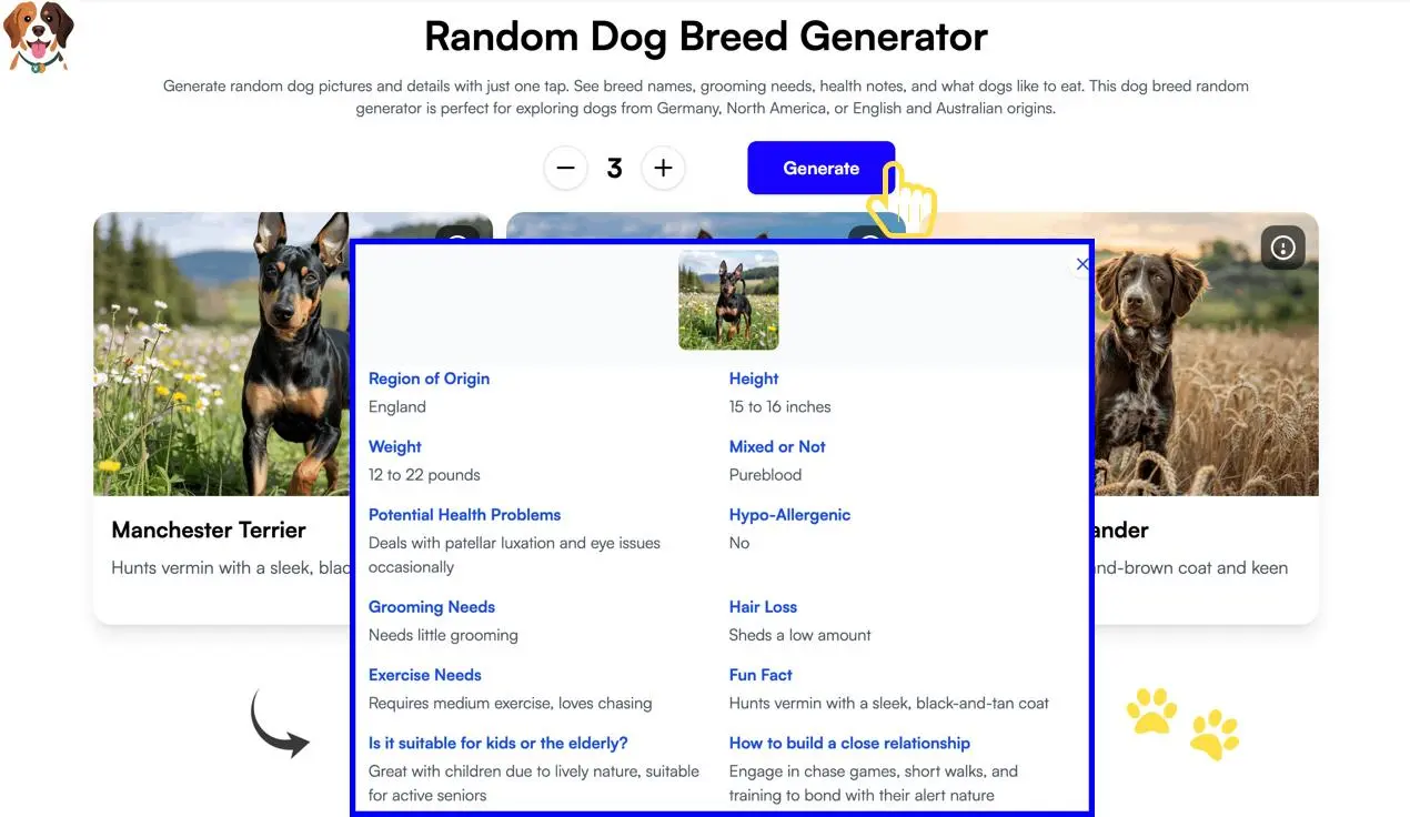 How to use random dog breed generator