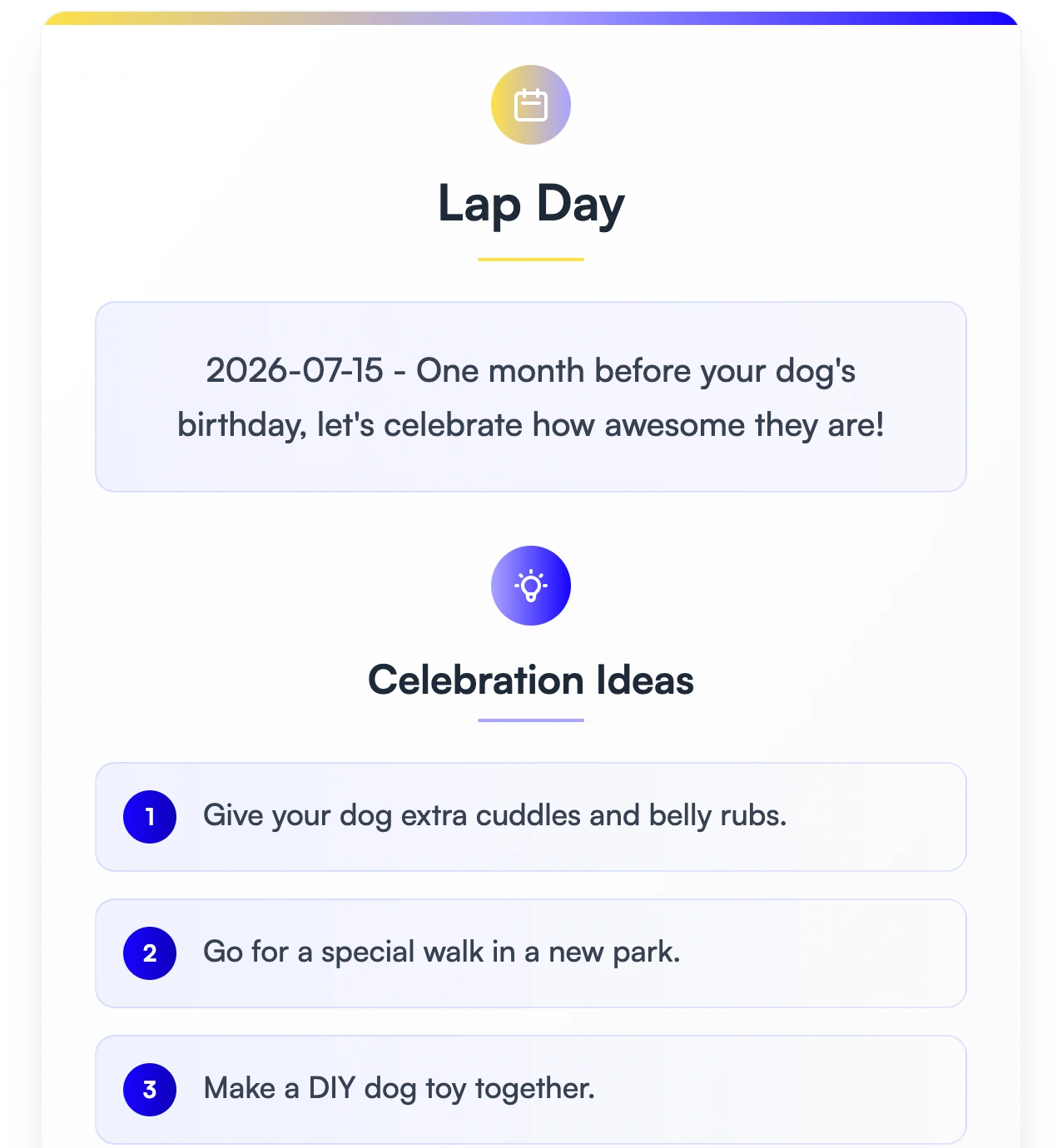 How to use Dog Lap Day Calculator step by step guide