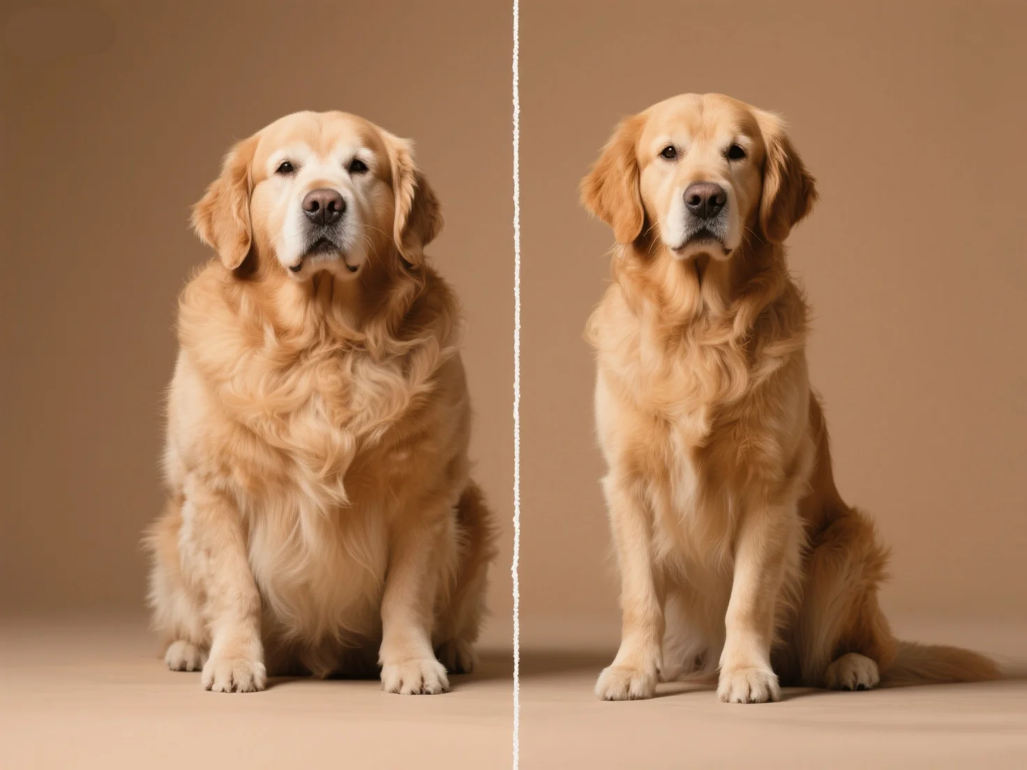 Adult dog weight management before and after