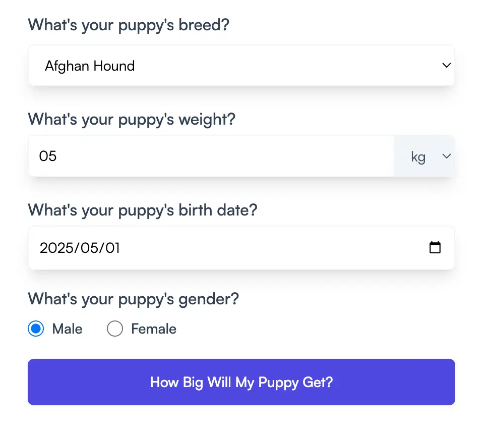 犬の体重計算ツールの使い方